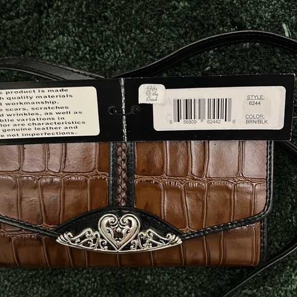 NWT. M.C Brighton Brown & Black Croc-Embossed Crossbody Purse. - Picture 13 of 16
